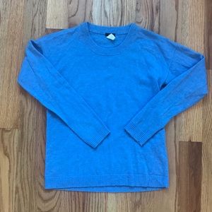 J. Crew wool and cashmere blue crew neck sweater